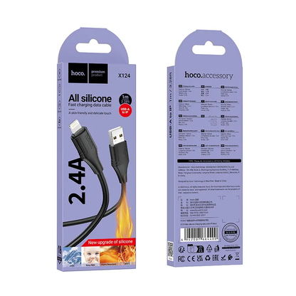 Datový a nabíjecí kabel USB-A - Lightning HOCO X124, 18W, 1m, černý