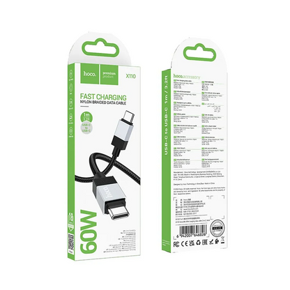 Datový a nabíjecí kabel USB-C - USB-C HOCO X110, 60W, 1m, černý