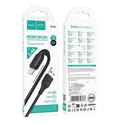 Datový a nabíjecí kabel USB-A - Lightning HOCO X120, 18W, 1m, černý