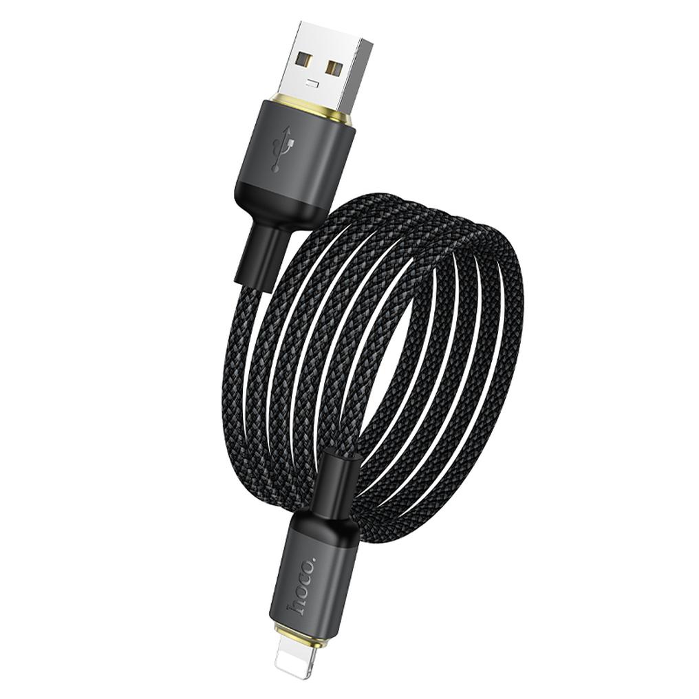 Datový a nabíjecí kabel USB-A - Lightning HOCO X128 Benefit, 12W, 1m, černý