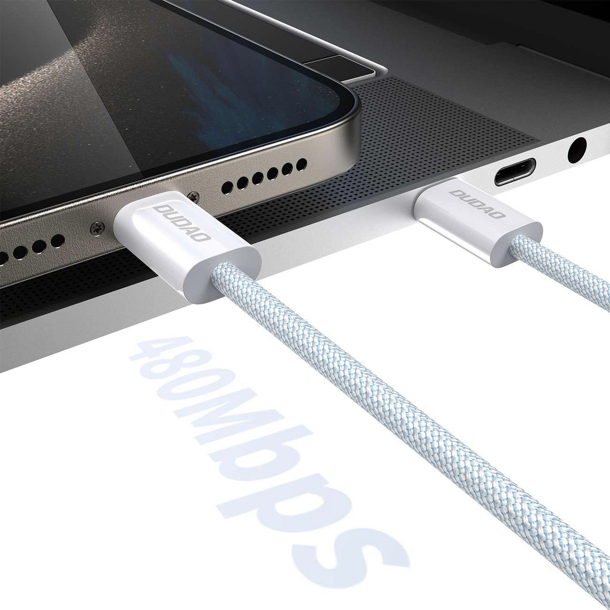 Datový a nabíjecí kabel USB-C - USB-C Dudao L6C, 30W, 1m, modrý