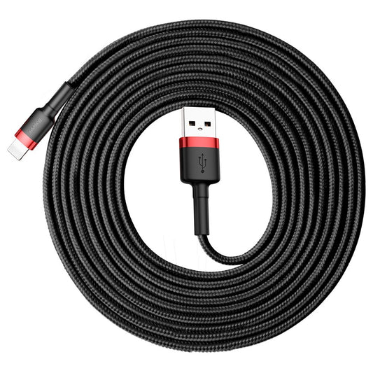 Datový a nabíjecí kabel USB-A - Lightning Baseus Cafule, 18W, 3m, Červený CALKLF-R91