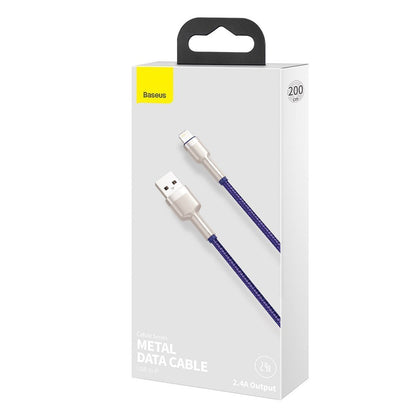 Datový a nabíjecí kabel USB-A - Lightning Baseus Cafule Metal Series, 18W, 2m, Fialový CALJK-B05