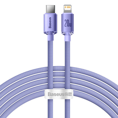 Datový a nabíjecí kabel USB-C - Lightning Baseus Crystal Shine Series, 20W, 2m, Fialový CAJY000305