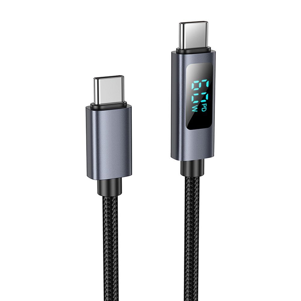 Kabel pro data a nabíjení USB-C - USB-C HOCO Display X112, 60W, 1m, černý