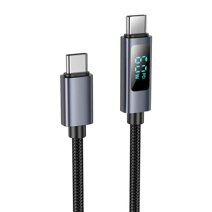 Kabel pro data a nabíjení USB-C - USB-C HOCO Display X112, 60W, 1m, černý
