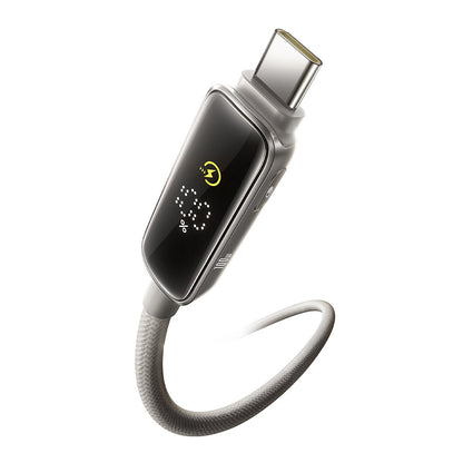 Kabel pro data a nabíjení USB-C - USB-C Baseus Vipow Display, 100W, 1m, šedý P10381802851-00