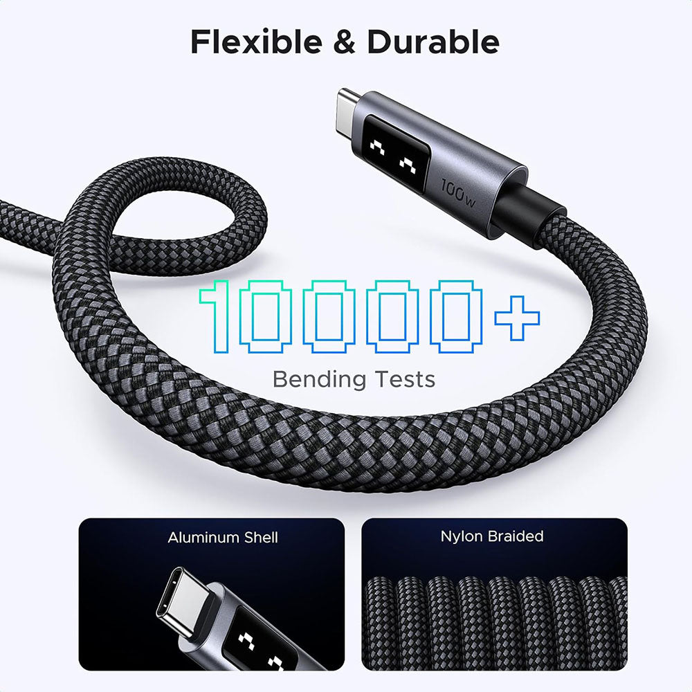 Kabel pro data a nabíjení USB-C - USB-C UGREEN L509, 100W, 1m, šedý