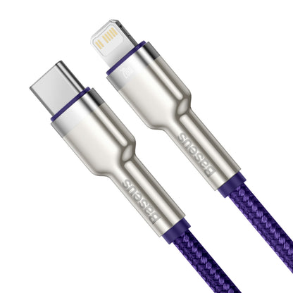 Datový a nabíjecí kabel USB-C - Lightning Baseus Cafule Metal Series, 20W, 1m, Fialový CATLJK-A05