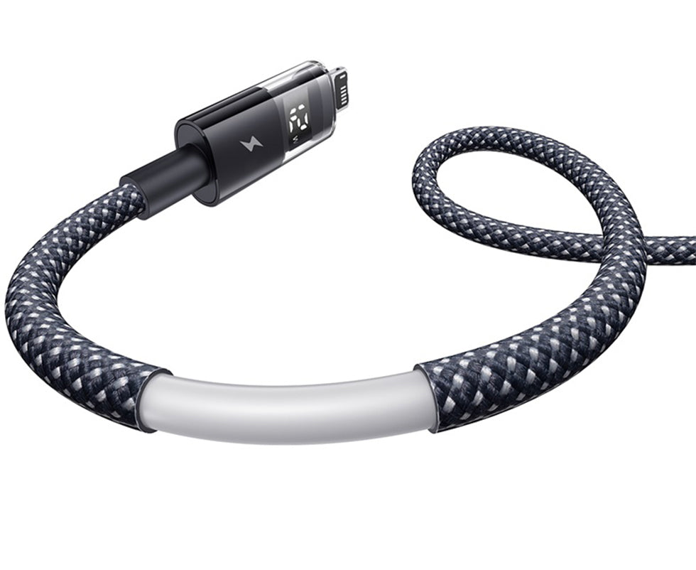 Datový a nabíjecí kabel USB-A - Lightning Baseus Display 2, 18W, 2m, Černý P10382700121-01