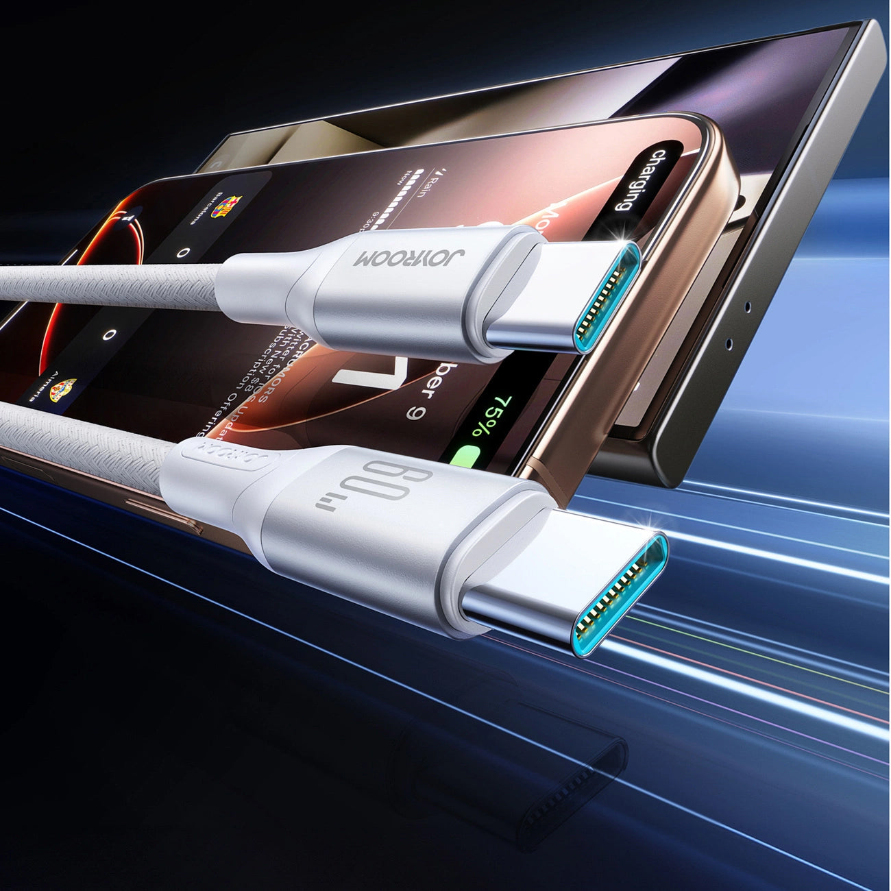 Datový a nabíjecí kabel USB-C - USB-C Joyroom S-A28 Flash, 60W, 2m, Bílý
