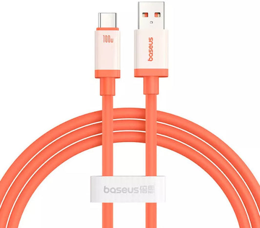 Datový a nabíjecí kabel USB-A - USB-C Baseus Zero Degree Series, 100W, 2m, Červený