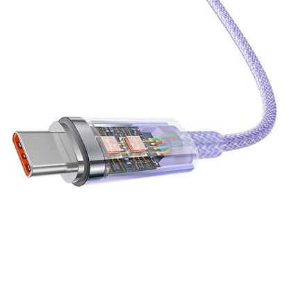 Datový a nabíjecí kabel USB-A - USB-C Baseus Explorer, 100W, 1m, Fialový CATS010405