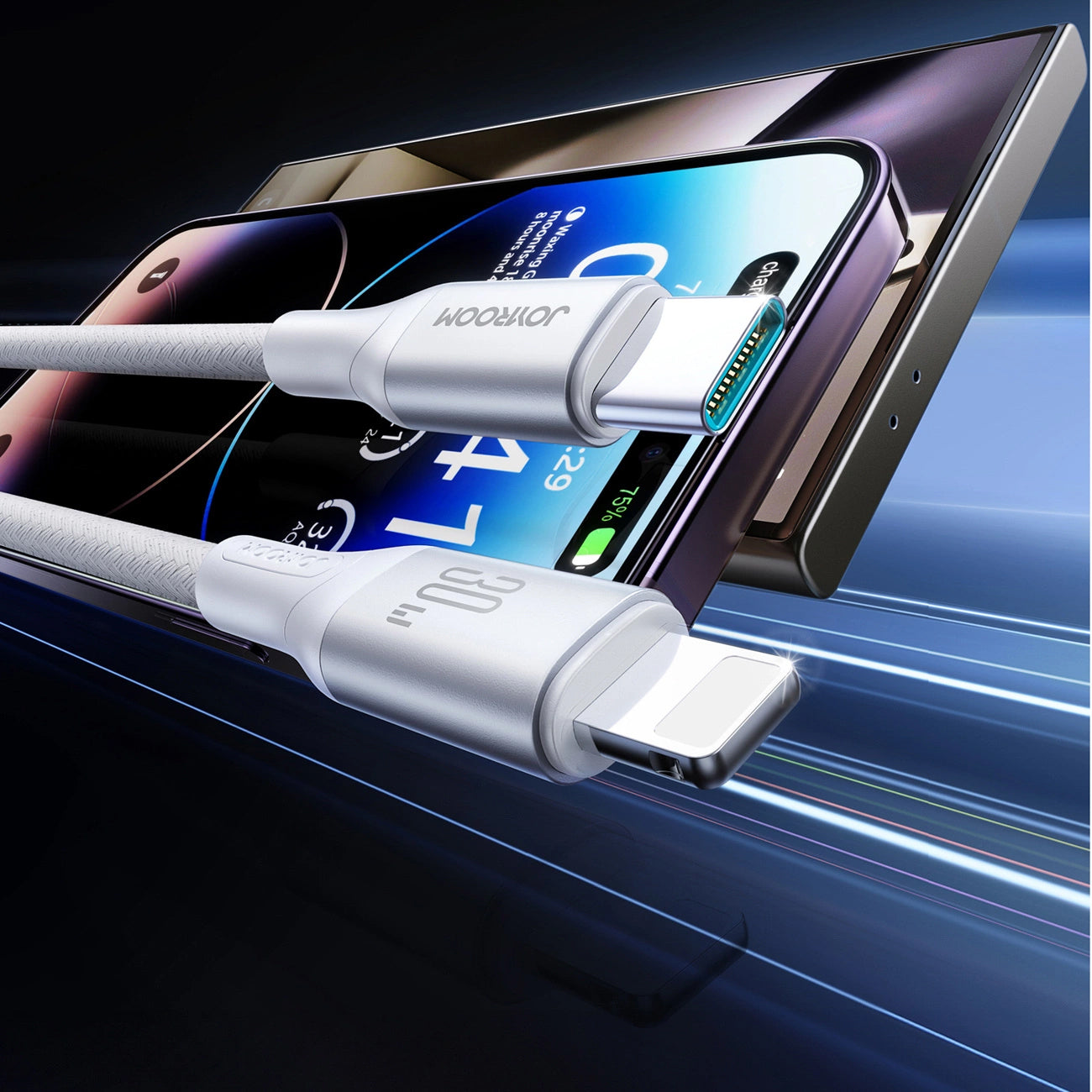 Datový a nabíjecí kabel USB-C - Lightning Joyroom S-A28 Flash, 30W, 2m, bílý