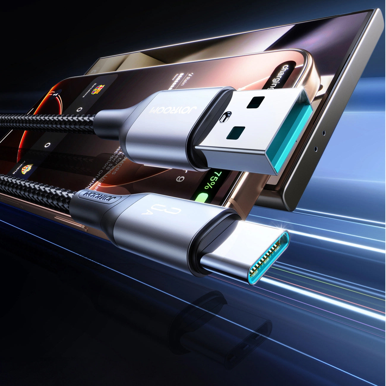 Datový a nabíjecí kabel USB-A - USB-C Joyroom S-A28 Flash, 30W, 2m, černý