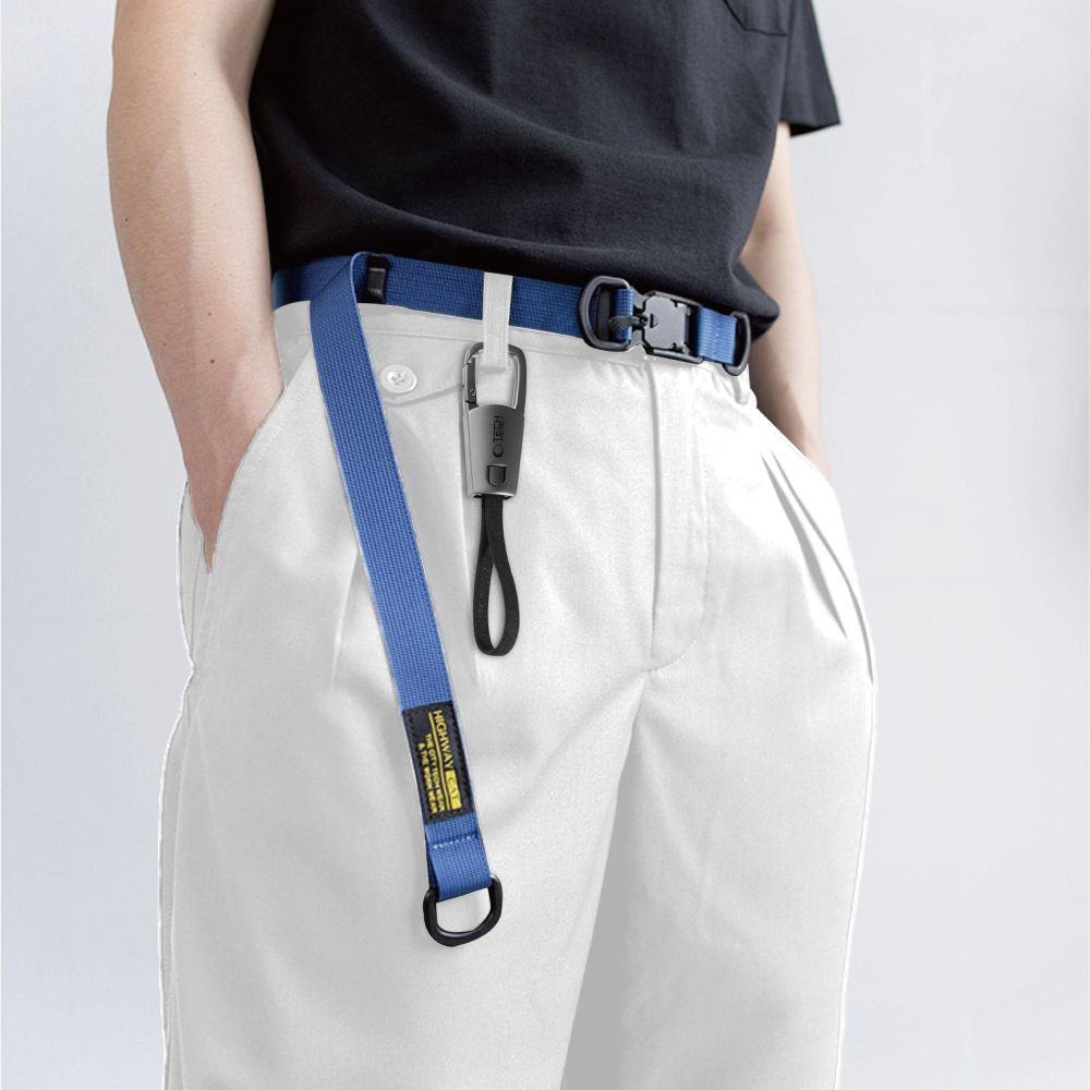 Kabel pro data a nabíjení USB-C - USB-C Tech-Protect Ultraboost DNA Keychain, 60W, 0.17m, šedý