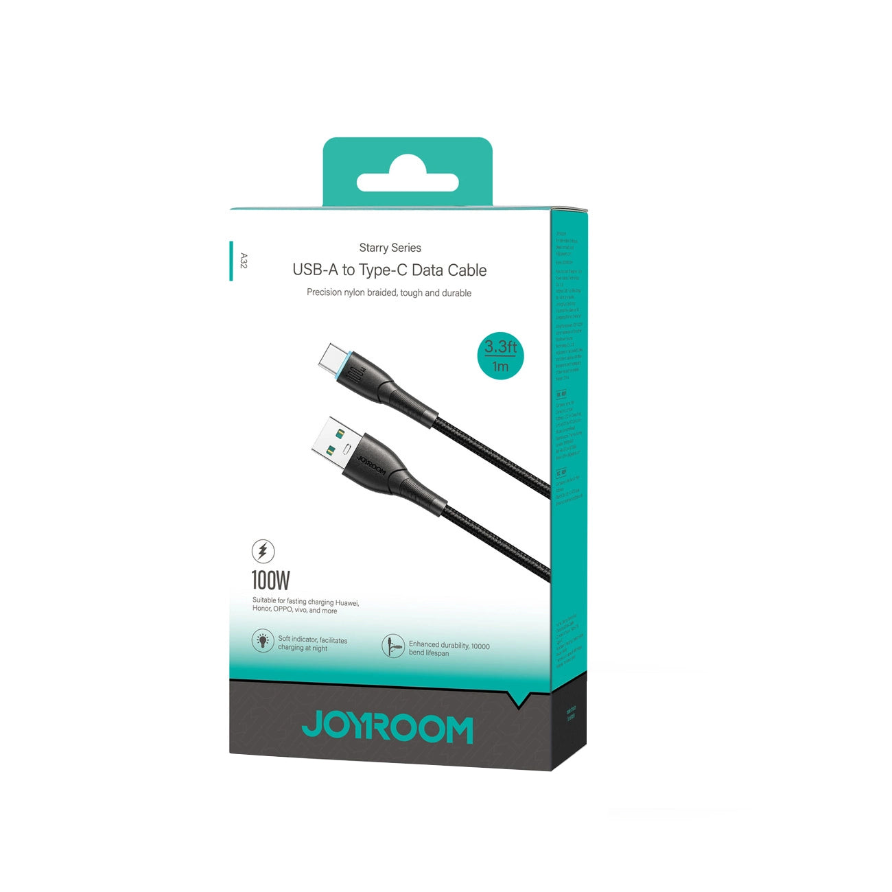 Kabel pro data a nabíjení USB-A - USB-C Joyroom S-A32, 100W, 1m, černý