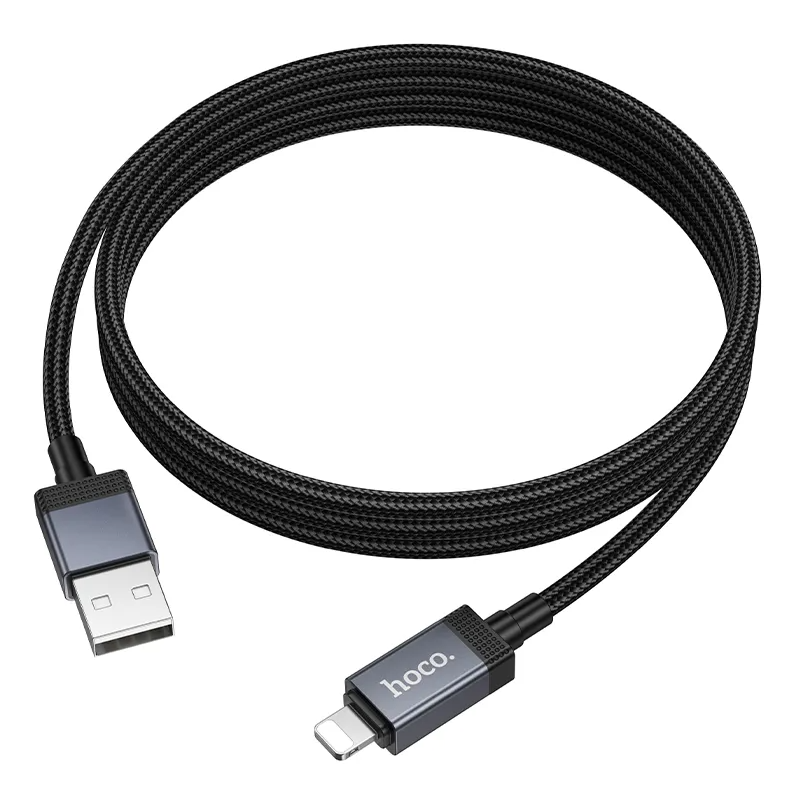 Datový a nabíjecí kabel USB-A - Lightning HOCO X118 Display, 12W, 1m, Černý