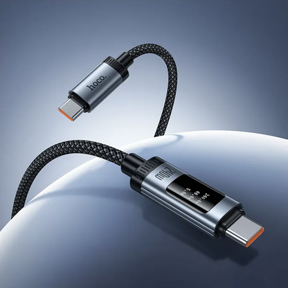USB-C Data and Charging Cable - USB-C HOCO Display U148, 240W, 1.2m, Black