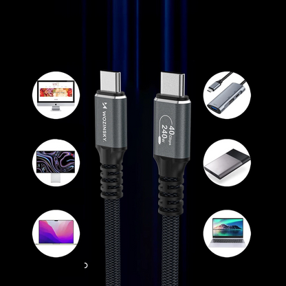 Datový a nabíjecí kabel USB-C - USB-C WZK WPS-UY42S, 240W, 2m, černý