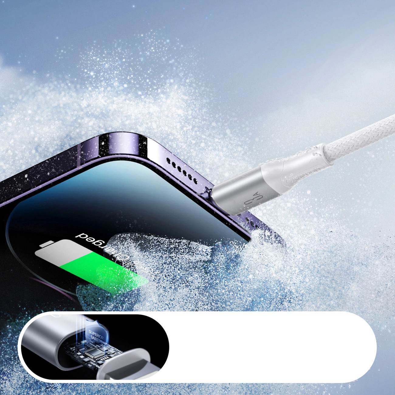 USB-A to Lightning Data and Charging Cable Joyroom S-A28 Flash, 18W, 1m, White