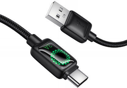 Datový a nabíjecí kabel USB-A - USB-C HOCO U146, 36W, 1.2m, černý