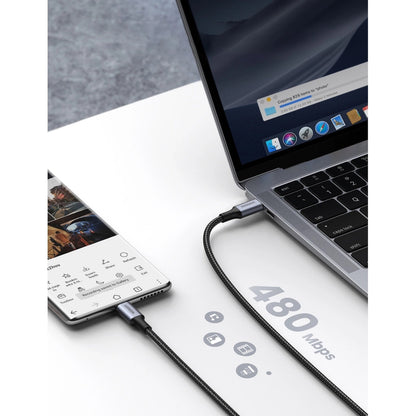 Datový a nabíjecí kabel USB-C - USB-C UGREEN US316, 100W, 0.5m, šedý