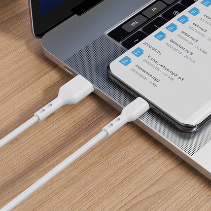 Datový a nabíjecí kabel USB-A - USB-C BWOO X172C, 60W, 1m, Bílý