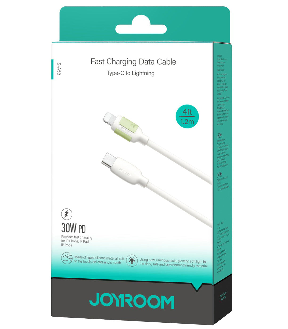 Datový a nabíjecí kabel USB-C - Lightning Joyroom S-A53, 30W, 1.2m, Béžový