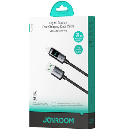 Datový a nabíjecí kabel USB-A - Lightning Joyroom S-A16 Pro Prism Display, 12W, 1.2m, černý