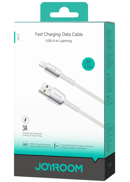 Datový a nabíjecí kabel USB-A - Lightning Joyroom S-A51, 18W, 1,2m, šedý