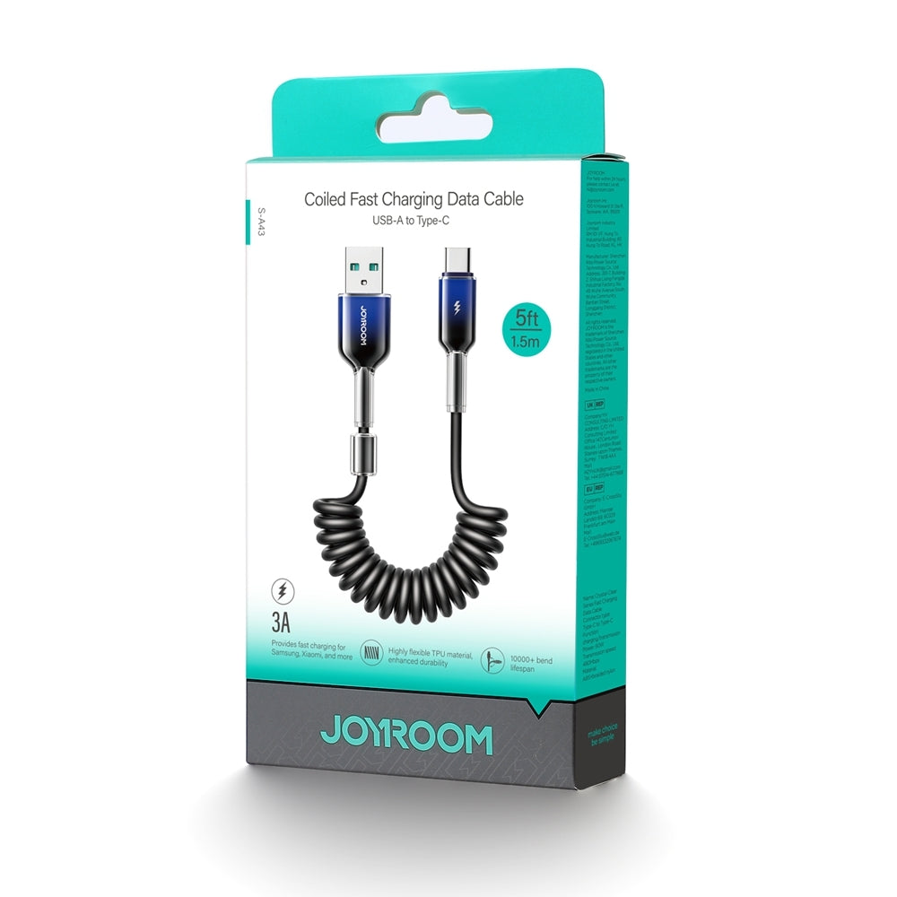 Datový a nabíjecí kabel USB-A - USB-C Joyroom S-A43 Crystal, 60W, 1,5m, Černý