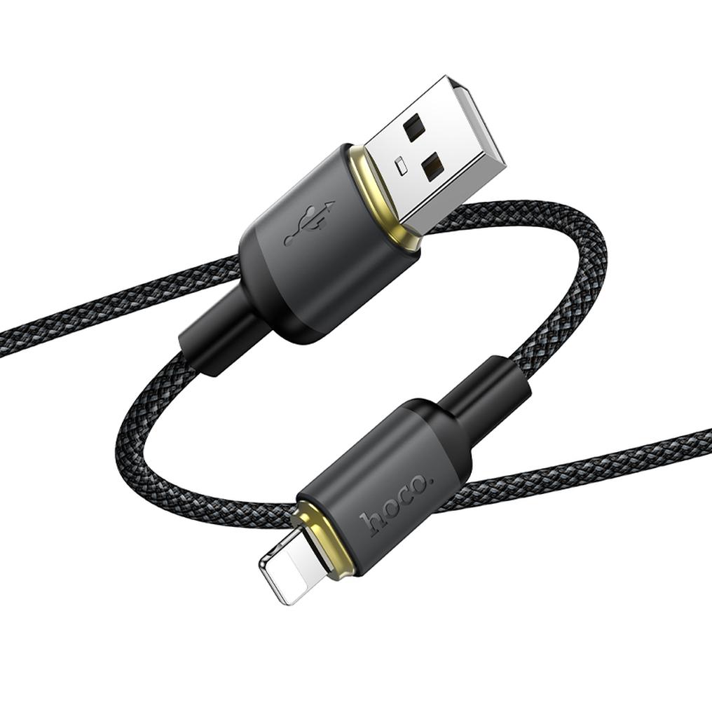 Datový a nabíjecí kabel USB-A - Lightning HOCO X128 Benefit, 12W, 1m, černý
