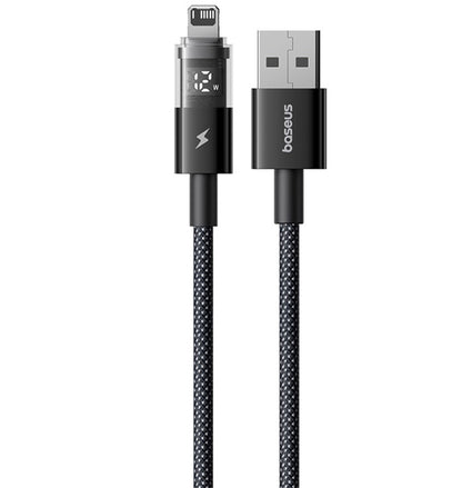 Datový a nabíjecí kabel USB-A - Lightning Baseus Display 2, 18W, 2m, Černý P10382700121-01