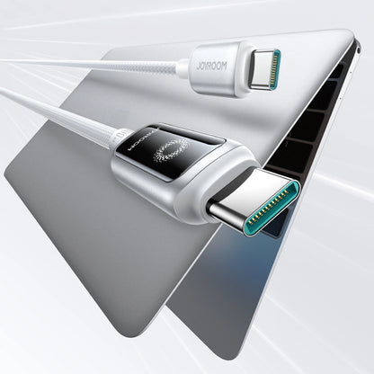 Datový a nabíjecí kabel USB-C - USB-C Joyroom S-A55 StarFlight Display, 100W, 1.2m, Bílý