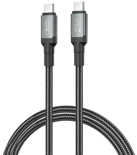 Kabel pro data a nabíjení USB-C - USB-C XO Design NB-Q264A, 240W, 1m, černý