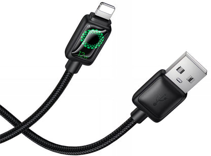 Datový a nabíjecí kabel USB-A - Lightning HOCO U146, 12W, 1.2m, černý