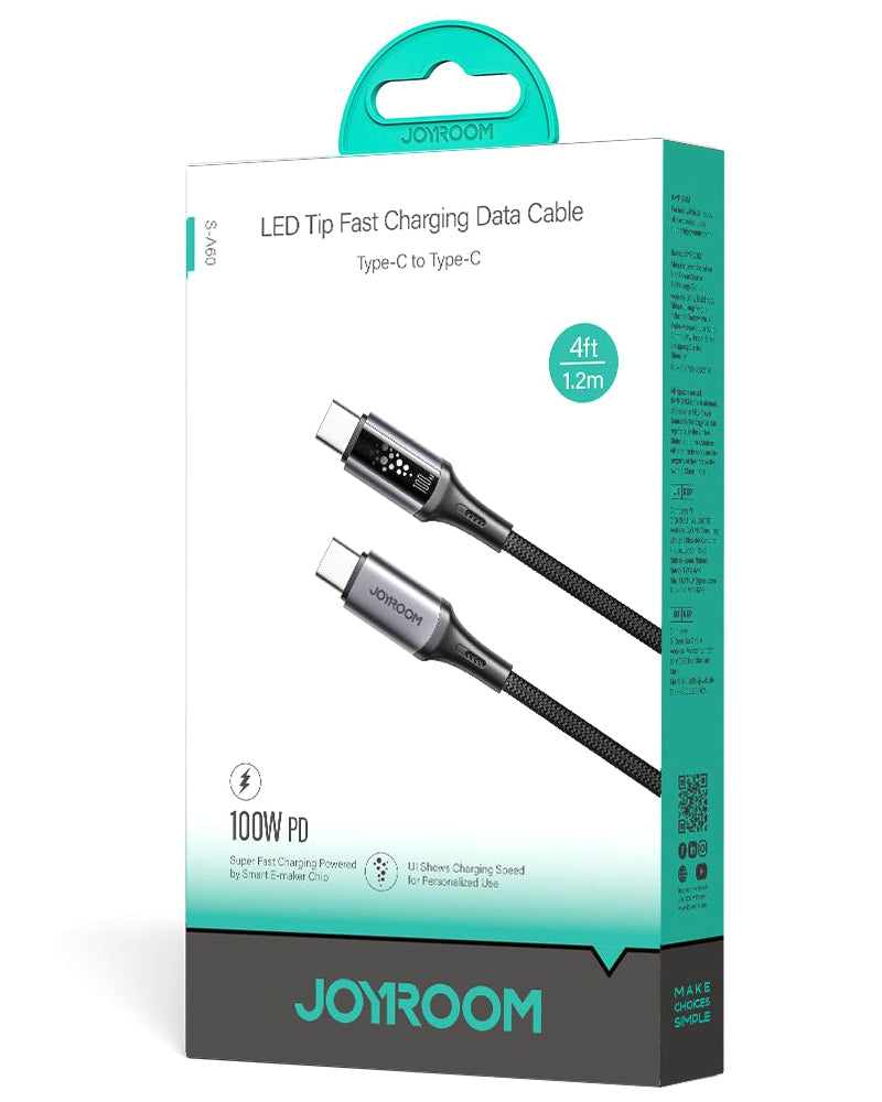 Datový a nabíjecí kabel USB-C - USB-C Joyroom S-A60 StarTalk, 100W, 1.2m, černý