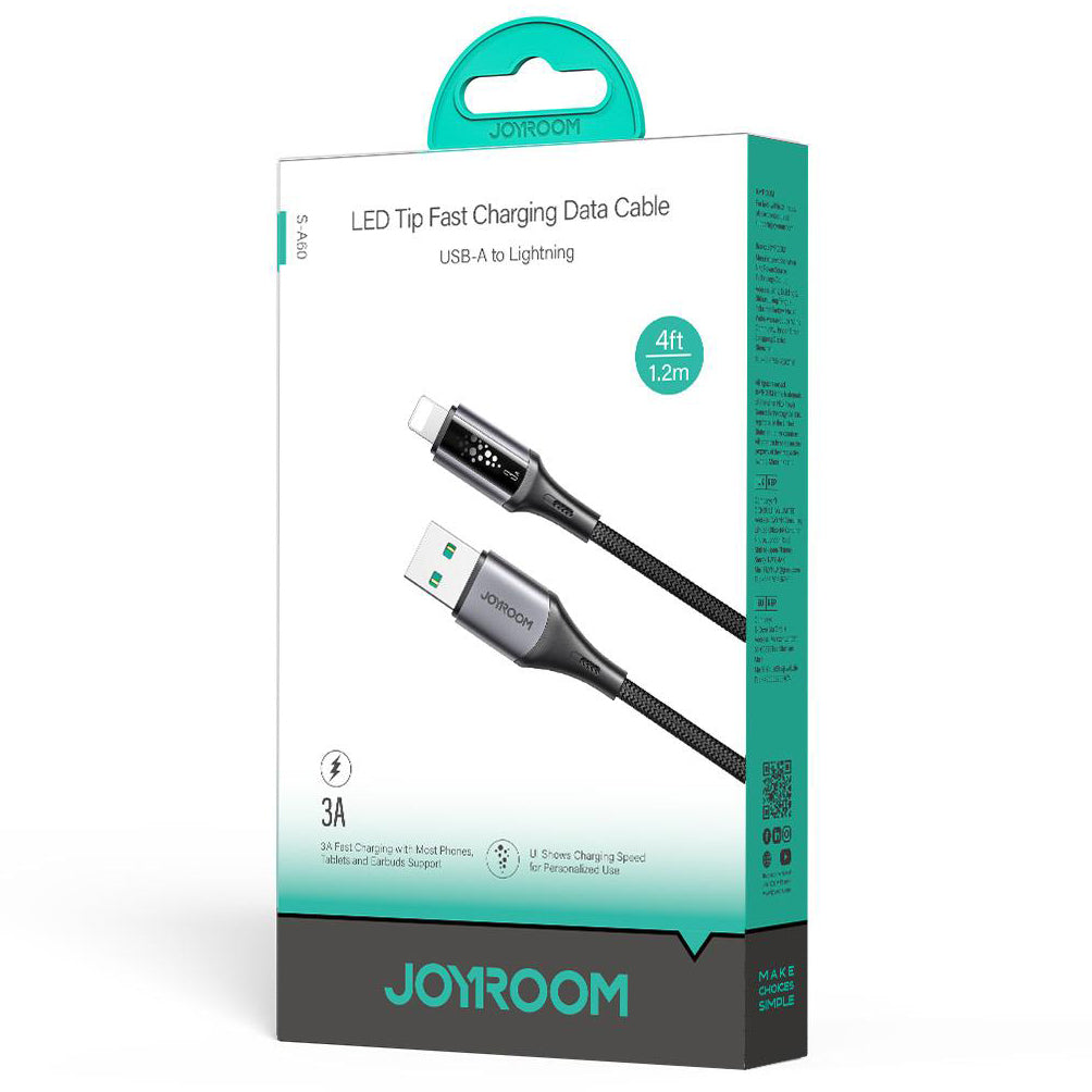 Datový a nabíjecí kabel USB-A - Lightning Joyroom S-A60 StarTalk, 18W, 1.2m, černý