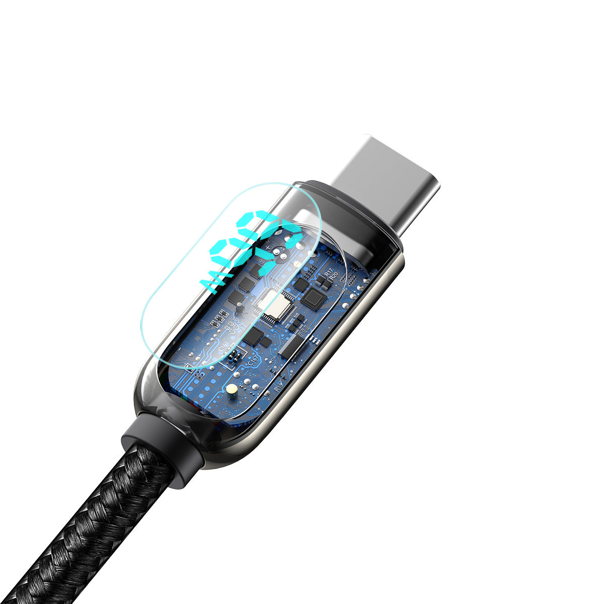 Datový a nabíjecí kabel USB-A - USB-C Baseus Display, 66W, 2m, černý CASX020101