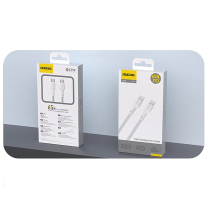 Datový a nabíjecí kabel USB-C - USB-C Dudao L9C, 65W, 1m, Bílý