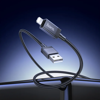 Datový a nabíjecí kabel USB-A - Lightning HOCO X118 Display, 12W, 1m, Černý