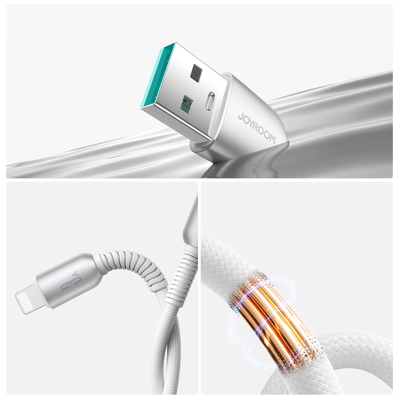 Datový a nabíjecí kabel USB-A - Lightning Joyroom S-A51, 18W, 1,2m, šedý
