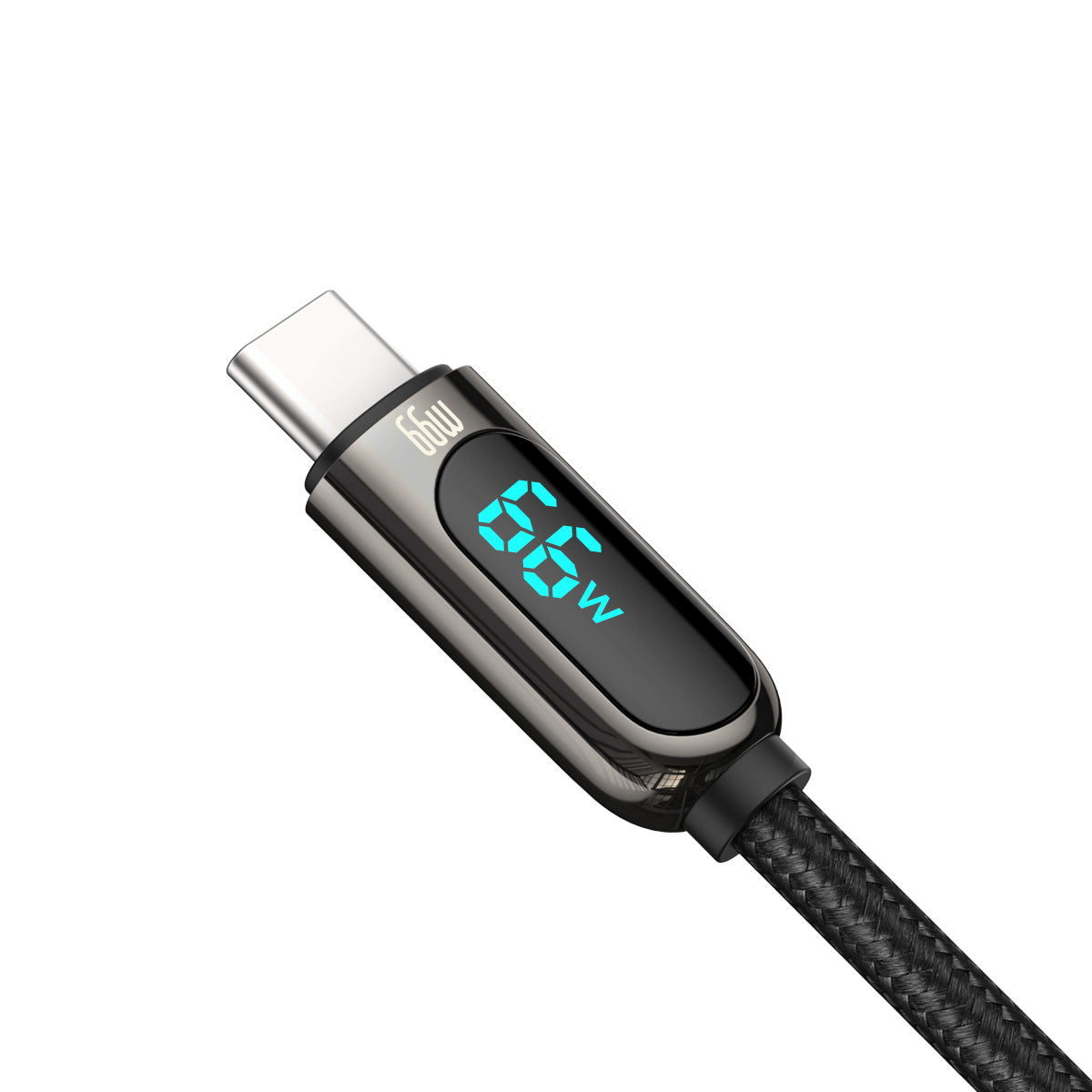 Datový a nabíjecí kabel USB-A - USB-C Baseus Display, 66W, 2m, černý CASX020101