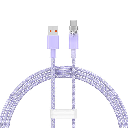 Datový a nabíjecí kabel USB-A - USB-C Baseus Explorer, 100W, 1m, Fialový CATS010405
