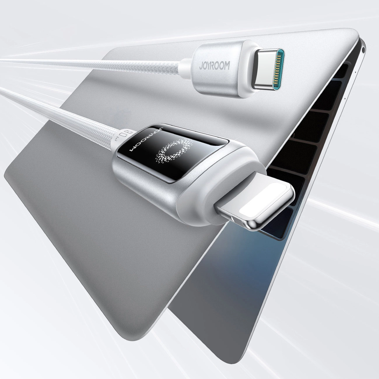 Datový a nabíjecí kabel USB-C - Lightning Joyroom S-A55 StarFlight Display, 30W, 1.2m, bílý