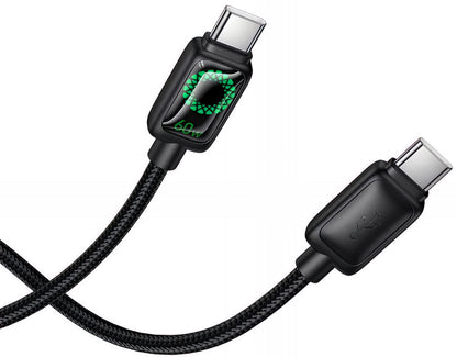 Datový a nabíjecí kabel USB-C - USB-C HOCO U146, 60W, 1.2m, černý