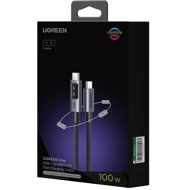 Kabel pro data a nabíjení USB-C - USB-C UGREEN L509, 100W, 1m, šedý