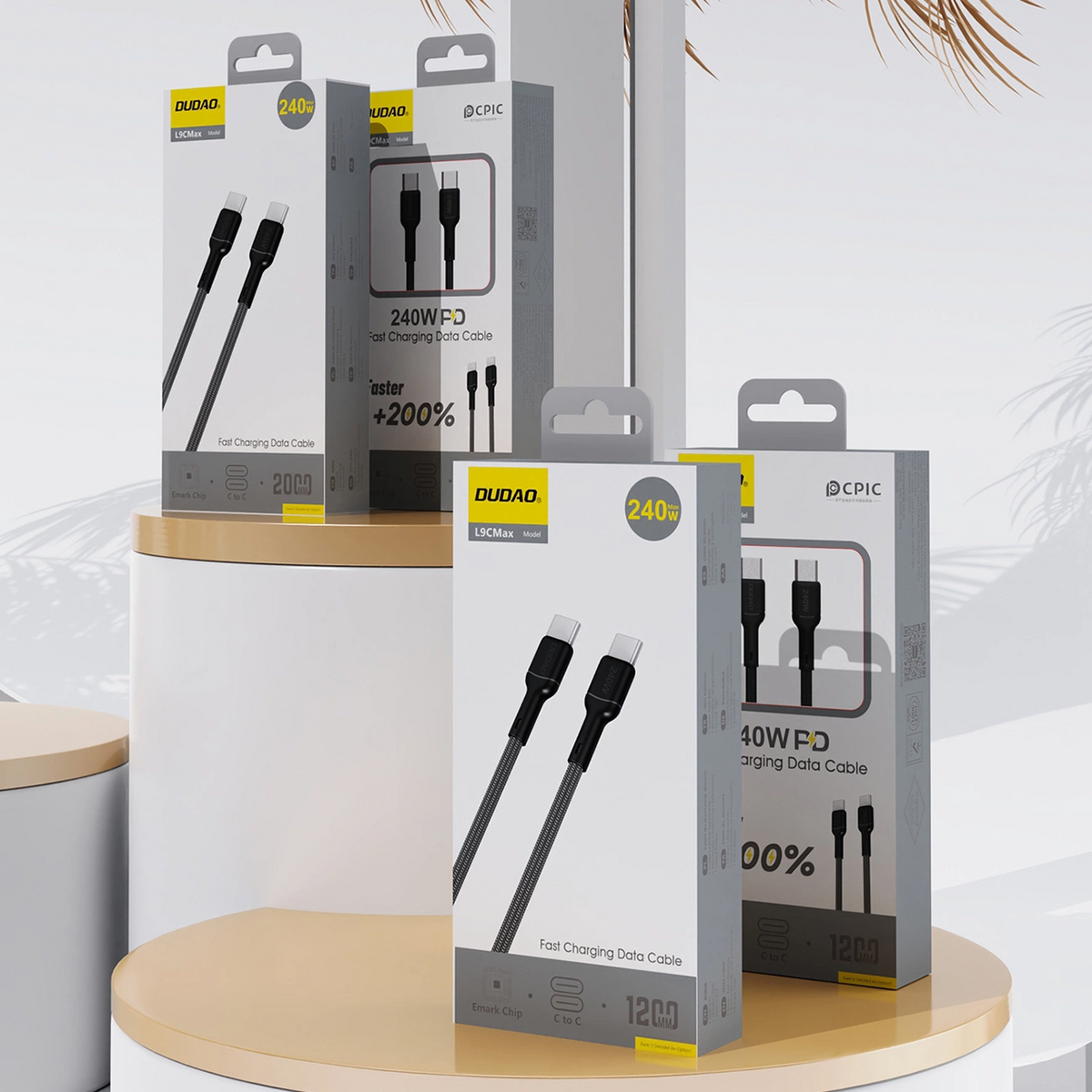 Datový a nabíjecí kabel USB-C - USB-C Dudao L9C Max, 240W, 1,2 m, černý
