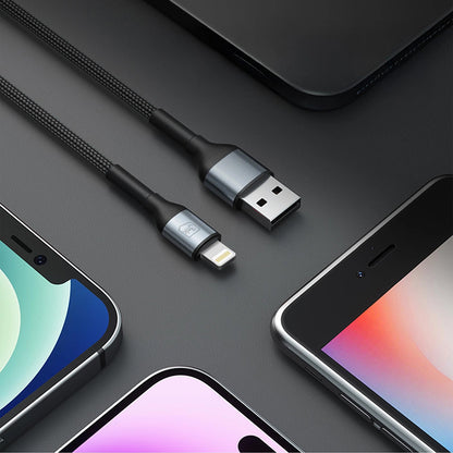 Datový a nabíjecí kabel USB-A - Lightning 3MK Hyper N, 12W, 1m, Černý